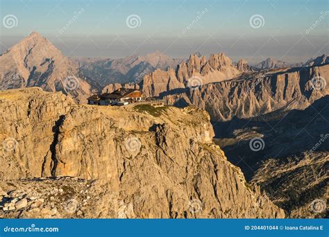 Lagazuoi Hut In The Top Of A Mountain In Dolomites Italy Famous