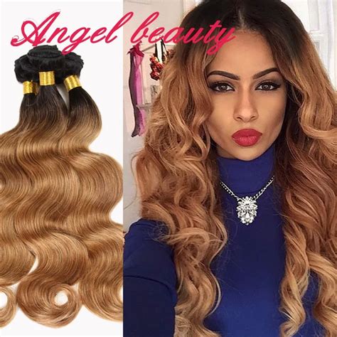 Ombre Wet And Wavy Hair 1b 27 Ombre Weave Ombre Wet Wavy Human Hair Brazilian Virgin Hair Weave