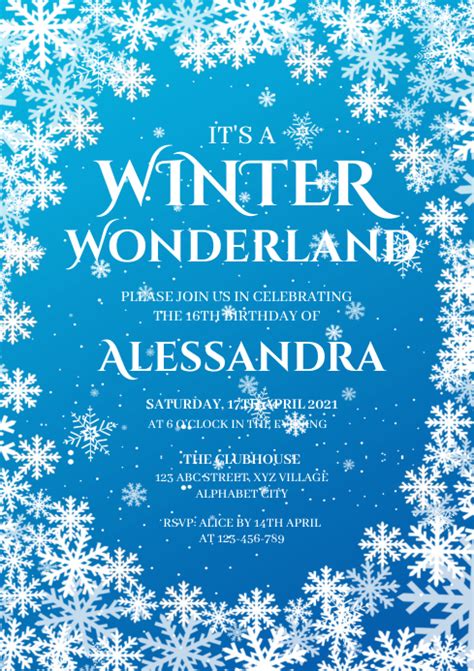 Winter Wonderland Invitation Template Postermywall