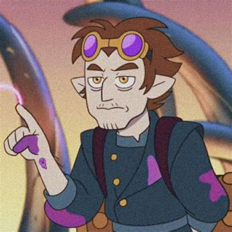 An Animated Image Of A Man With Purple Eyes Pointing To Something In