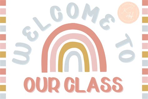 Printable Rainbow Classroom Welcome Sign Etsy