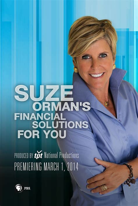 A Woman With Her Arms Crossed In Front Of The Words Suze Ormans