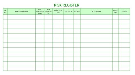 The risk form (worksheet tab below) is used to capture the risks: Risk Register