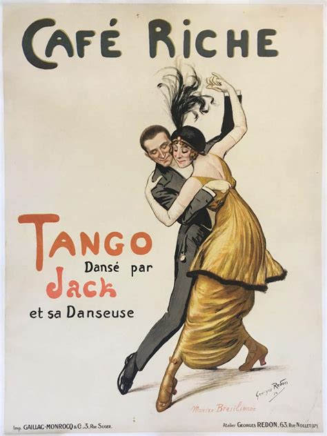 Georges Redon Café Riche Tango Danse Par Jack Tango Original