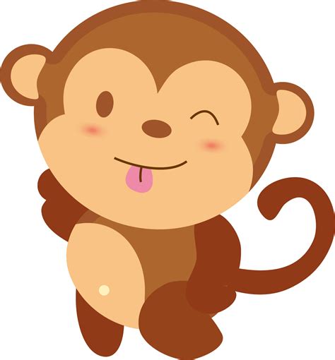 Clipart Monkey Baby Girl Cute Baby Monkey Cartoon Png Download