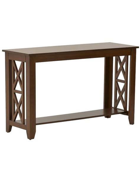 Inart Wooden Console Table Walnut 122x43x74cm