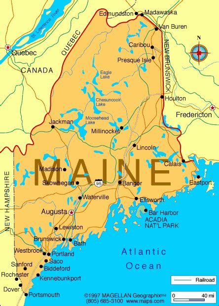 Printable Map Of Maine Printable Map Of The United States