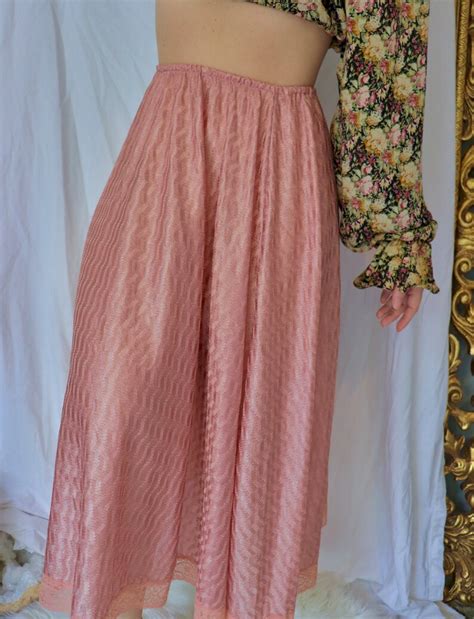 Vintage Midi Skirt 1960s To 1970s Lingerie Slip Skirt Etsy