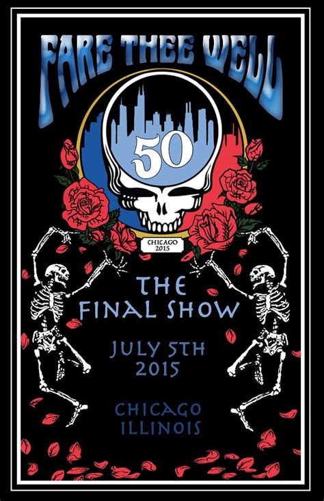Grateful Dead Chicago Final Show Poster Art D100 No Res 14 Free Sandh