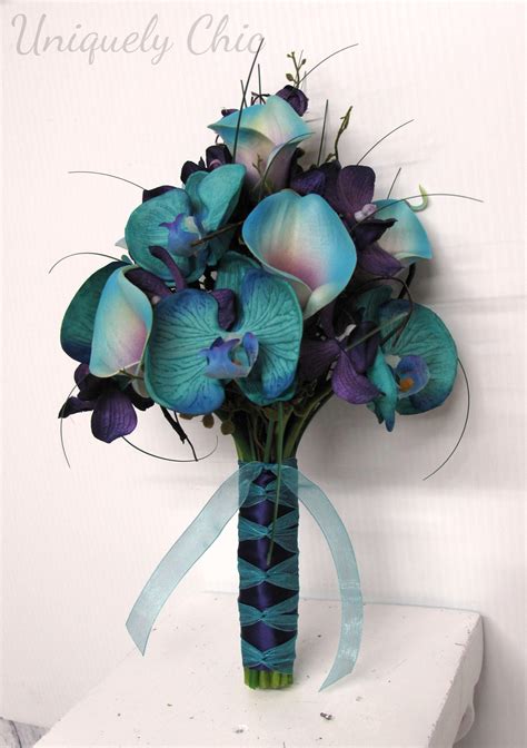 3 wedding calla lily centerpieces 3 centerpieces with 20 stems each color: Bridesmaid Bouquet Turquoise purple calla lily orchid ...
