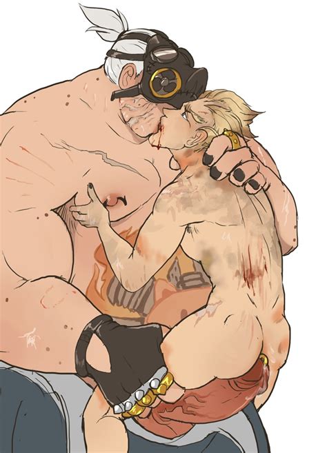 Rule Bareback Blizzard Entertainment Blood Junkrat Kissing Male Male Only Nipple Piercing