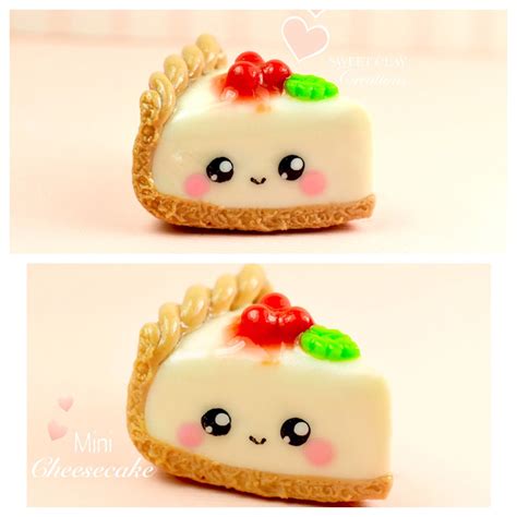 Cheesecake Kawaii Charm Miniature Food Jewelry Polymer Clay Handmade By