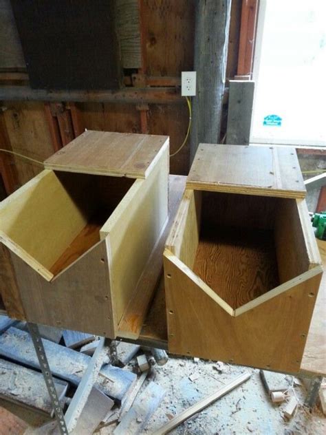 Rabbit Nest Boxes Made From Reclaimed Wood For Our Silver Fox Does