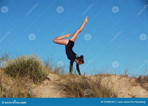 Gymnast Doing Acrobatic Handstand Beach Stock Photos Download 14
