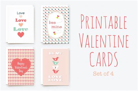 Printable Valentine Cards Card Templates Creative Market
