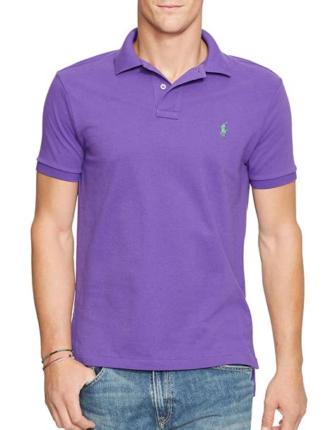 Polo Ralph Lauren Classic Fit Mesh Polo Shirt In Purple For Men Lyst