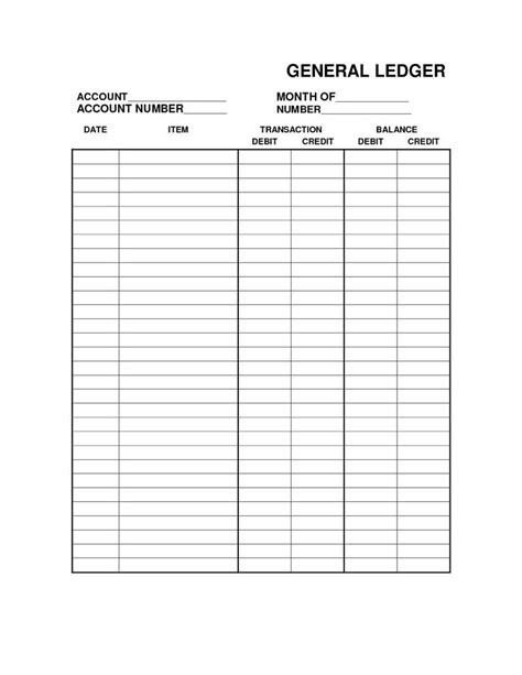 Ledger accounts may be divided into two main types: Free Printable General Ledger Sheet | General ledger ...