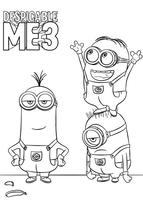 Despicable Me 3 Minions Coloring Page Free Printable Coloring Pages