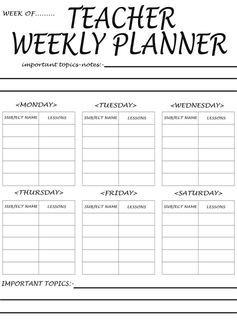 Free Printable Teacher Planner Printable Templates