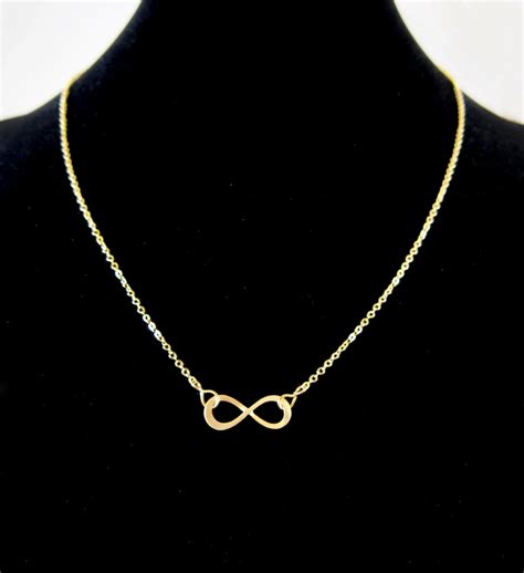 Infinity Symbol Matte Gold Pendant Chain Necklace Etsy Canada