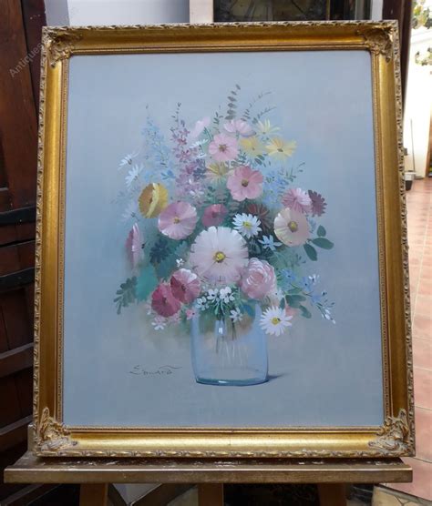 Antiques Atlas Oil On Canvas Fragrant Flowers Artist Edward