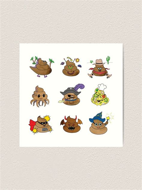 Cute Poop Emojis For Boys Art Print For Sale By Kansaikate Redbubble