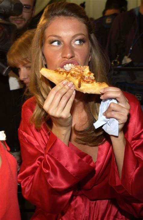 Gisele Eating Pizza Backstage At The Victorias Secret Fashion Show
