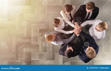 Business People Putting Their Hands Together Concept Of Integration