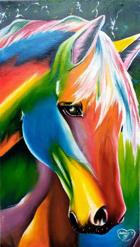 Belleza Del Colot Colorful Horse Painting Abstract Horse Painting