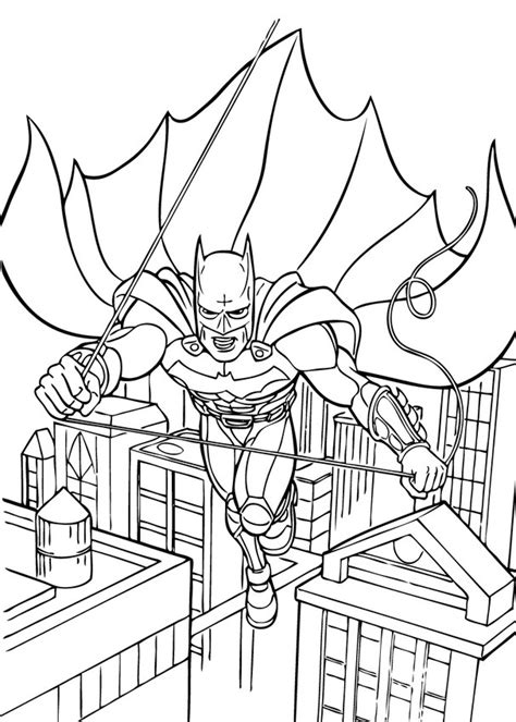 Many children, especially boys like and even idolize the character of superheroes. Batman flying coloring pages - Hellokids.com