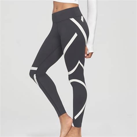 2018 new arrival black white fitness leggings women striped leggings fitness skinny legging high