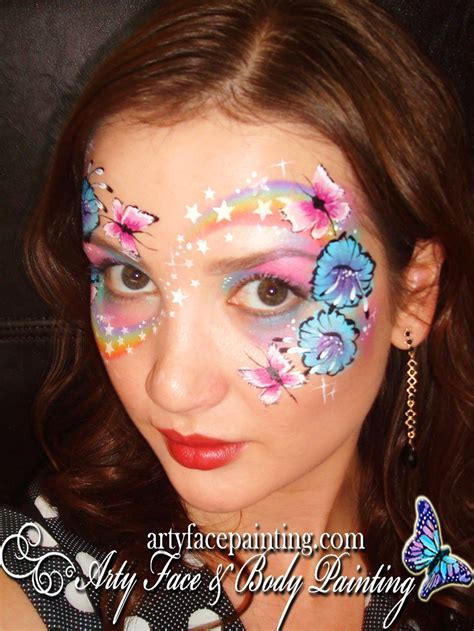 Rainbow And Flower Fairy Mask Face Painting Tutorial Face Painting