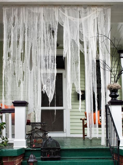 Make Ghostly Outdoor Draperies For Halloween Hgtv