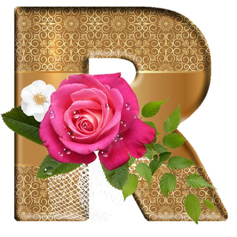 Sussurro De Amor Alfabeto Decorativo Png Dourado Com Rosa