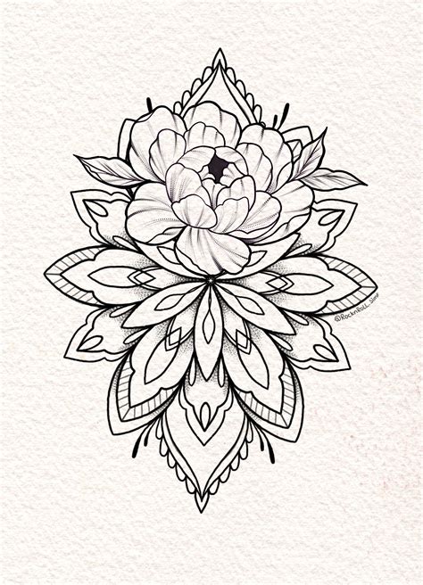 Tattoo Sketch Mandala Flower Tattoos Floral Mandala Tattoo