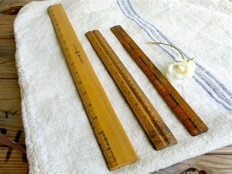 Old Wood Rulers Vintage Wooden Rulers Collection Of Rulers