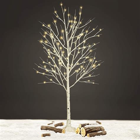Netta 5ft Birch Twig Tree With 120 Warm White Led Lights With Timer