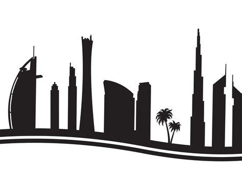 Transparent Dubai Skyline Silhouette Dubai City Skyline Silhouette