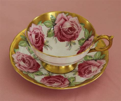 Details About Blue Corset Aynsley With Pink And Gold Roses Tea Cup And Saucer Set Pink Tea