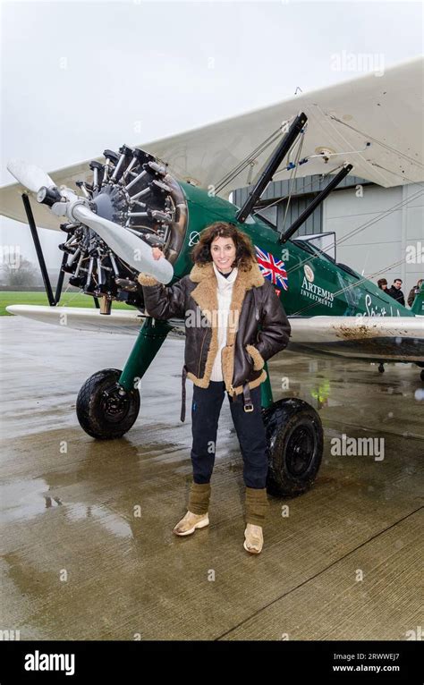 Pilot Tracey Curtis Taylor After Landing At The End Of A 7000 Mile