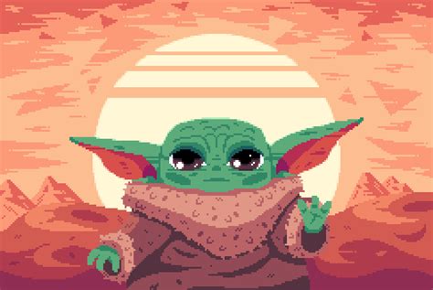 Artstation Pixel Art Baby Yoda