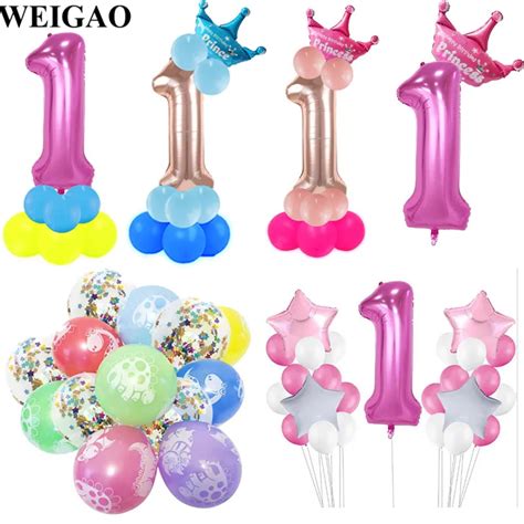 Weigao Happy Birthday Party Balloons 1 One Foil Balloons 1st Birthday