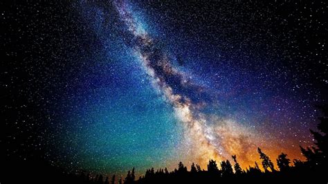 Desktop Wallpaper Milky Way Galaxy Night Landscape Hd Image Picture