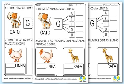 Atividades De Alfabetização Letra G Em Pdf Para Baixar