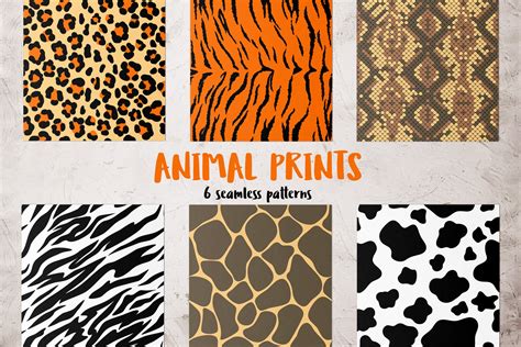 Animal Prints 6 Patterns Custom Designed Graphic Patterns
