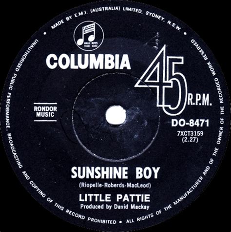 Little Pattie Sunshine Boy 1968 Vinyl Discogs