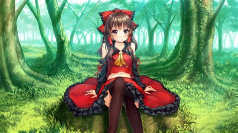 Wallpaper Forest Illustration Anime Brunette Dress Jungle Mythology Girl Look