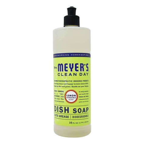 Mrs Meyers Clean Day Dish Soap Lemon Verbena 16 Fl Oz 473 Ml