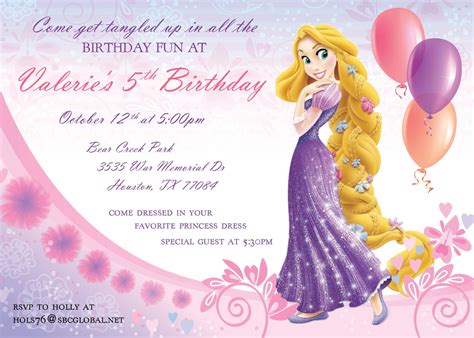 Rapunzel Birthday Invitation Etsy