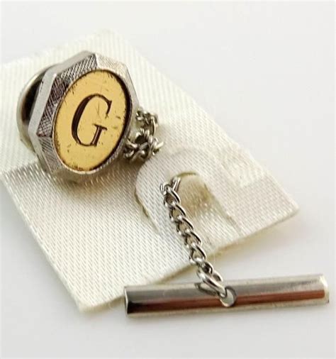 Vintage Tie Tack Tac Lapel Pin Letter G Initial Personalized Etsy